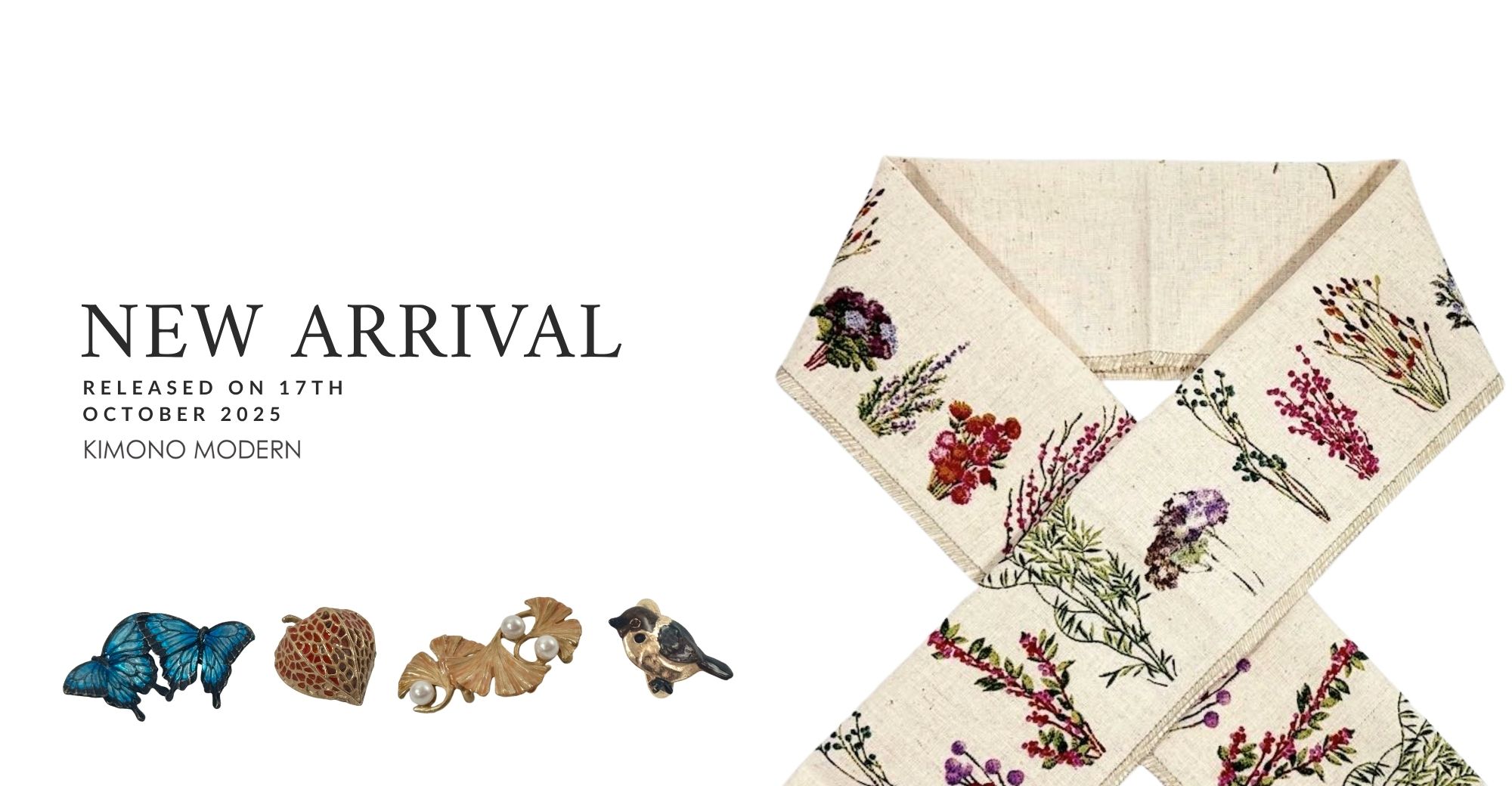 NEW ARRIVAL|2025年10月17日発売。KIMONO MODERNの新作帯と帯留コレクション。