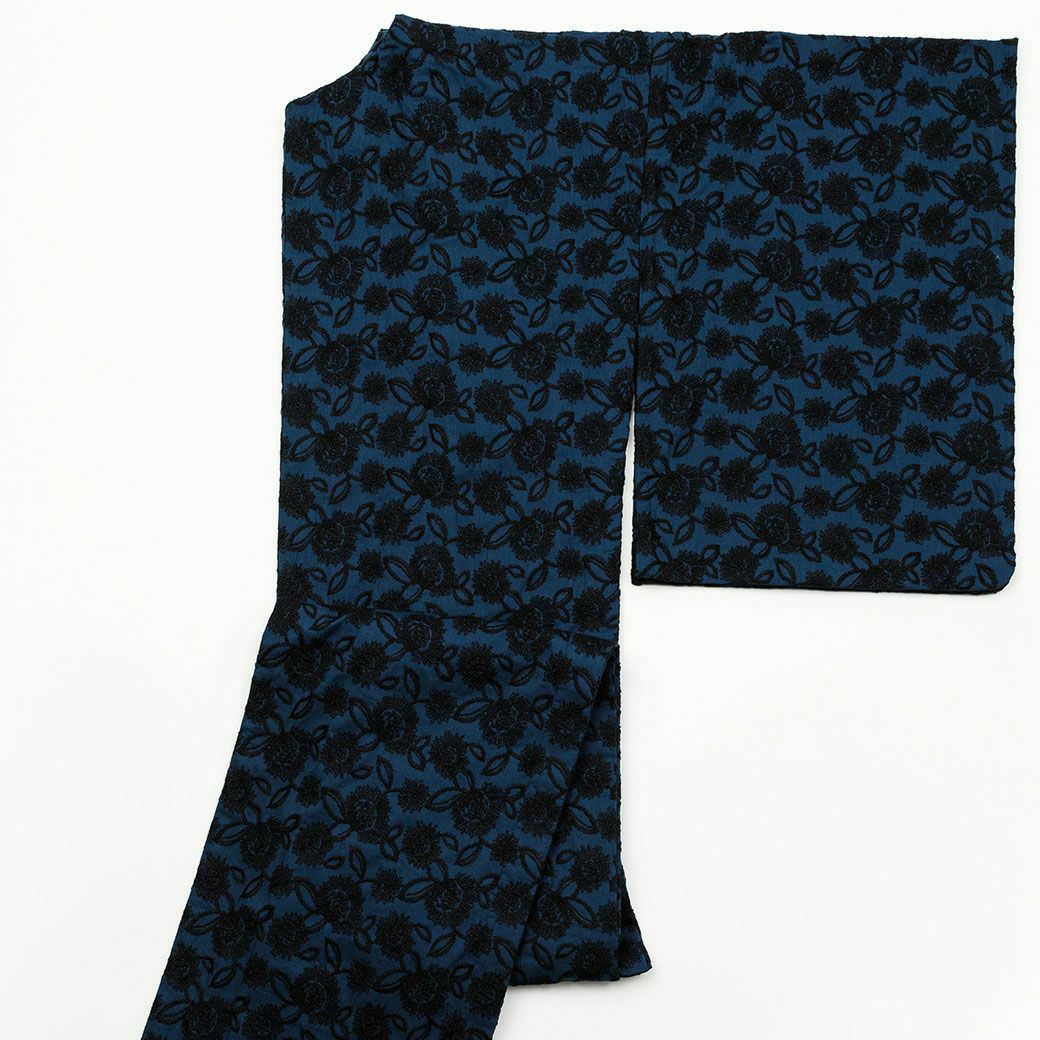 ＜レース刺繍着物＞あざみ-群青-dark night