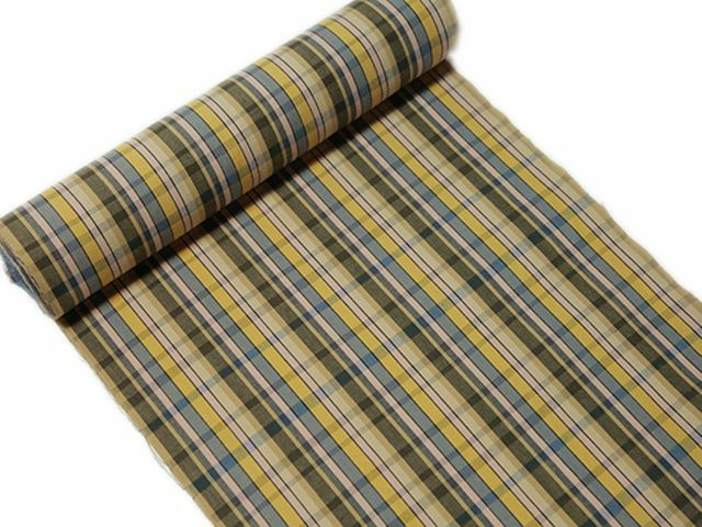 【新品在庫】伊勢木綿反物　ひとえ夏用　　351 伊勢木綿 洗える着物 反物 「長格子 紺地 青×白」 未仕立て 木綿