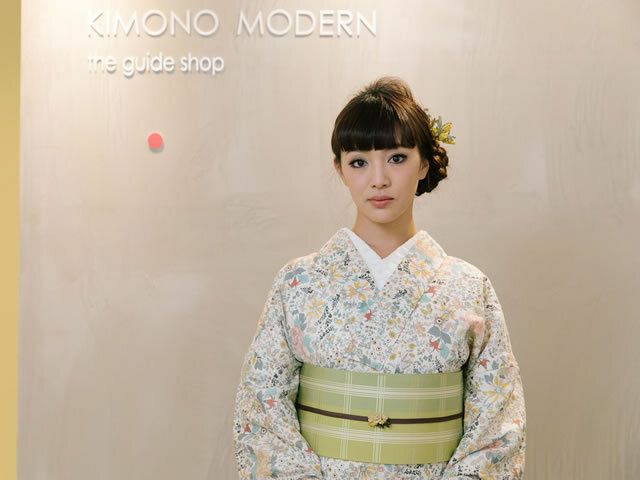 LUXE 博多織＞正絹リバーシブル半幅帯-大判格子・若草 | 着物や浴衣 