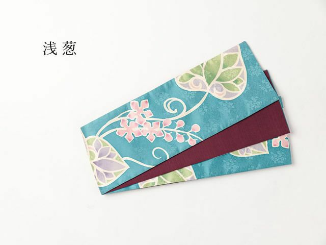 限定品・ち江す＞ろうけつ染め半幅帯ー葵aoi（2色・表正絹100
