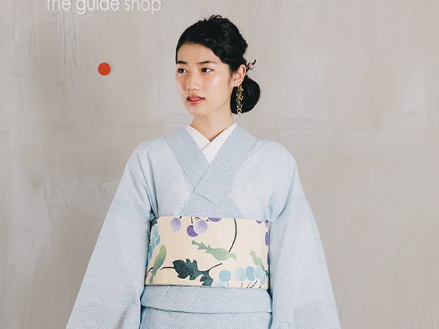 ち江す＞ろうけつ染め半幅帯ー鶯uguisu（表正絹100%・裏綿100 