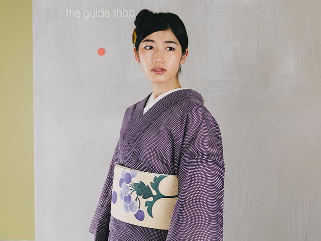 ち江す＞ろうけつ染め半幅帯ー鶯uguisu（表正絹100%・裏綿100 