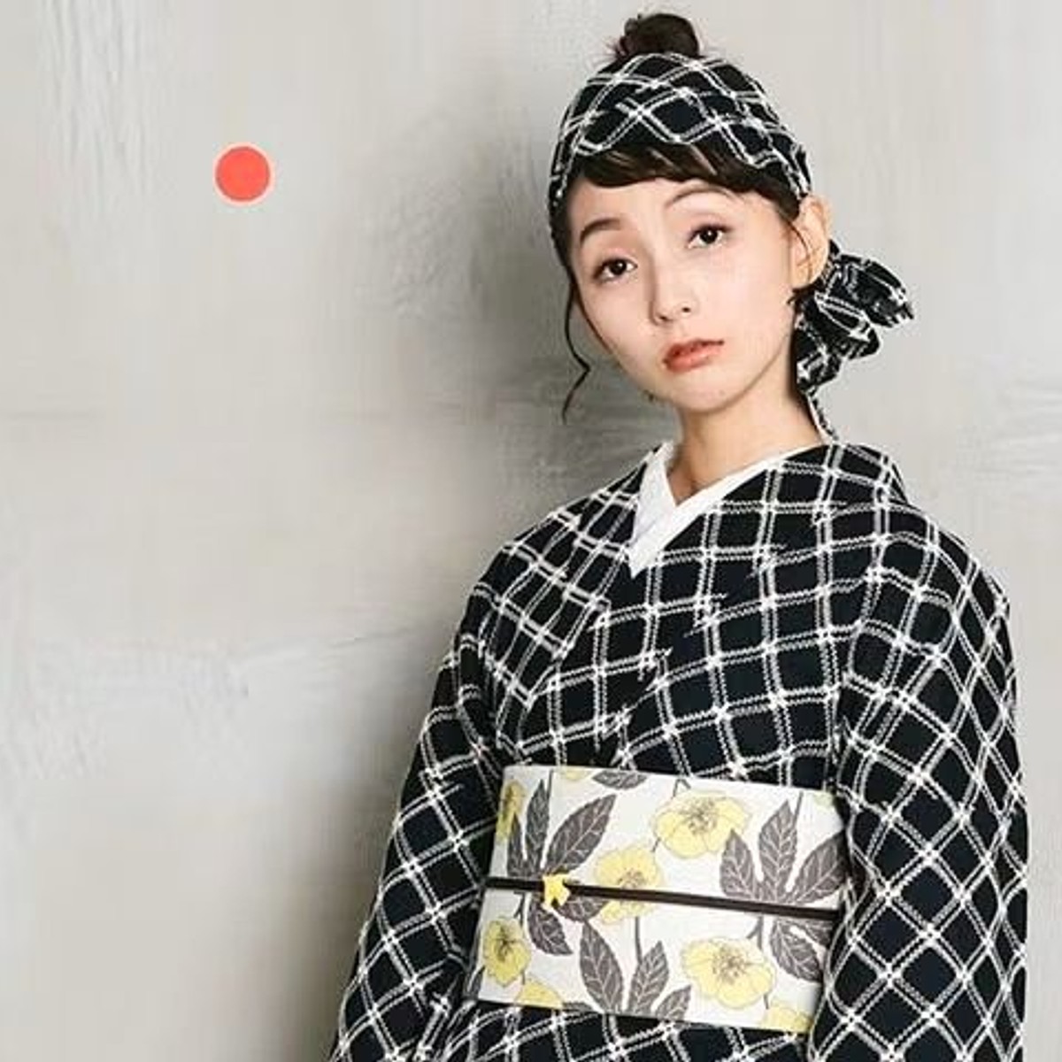 ＜リバーシブル半幅帯＞コクリコ（綿100%)
