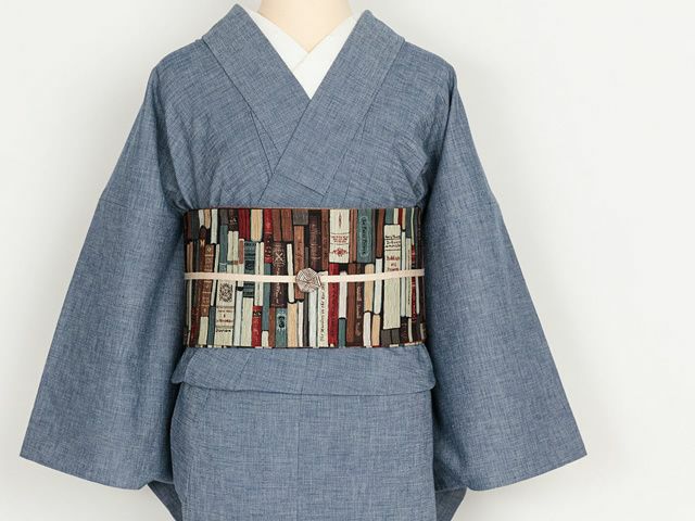 召しませ花＞リバーシブル半幅帯ー図書館の時間 | 着物や浴衣