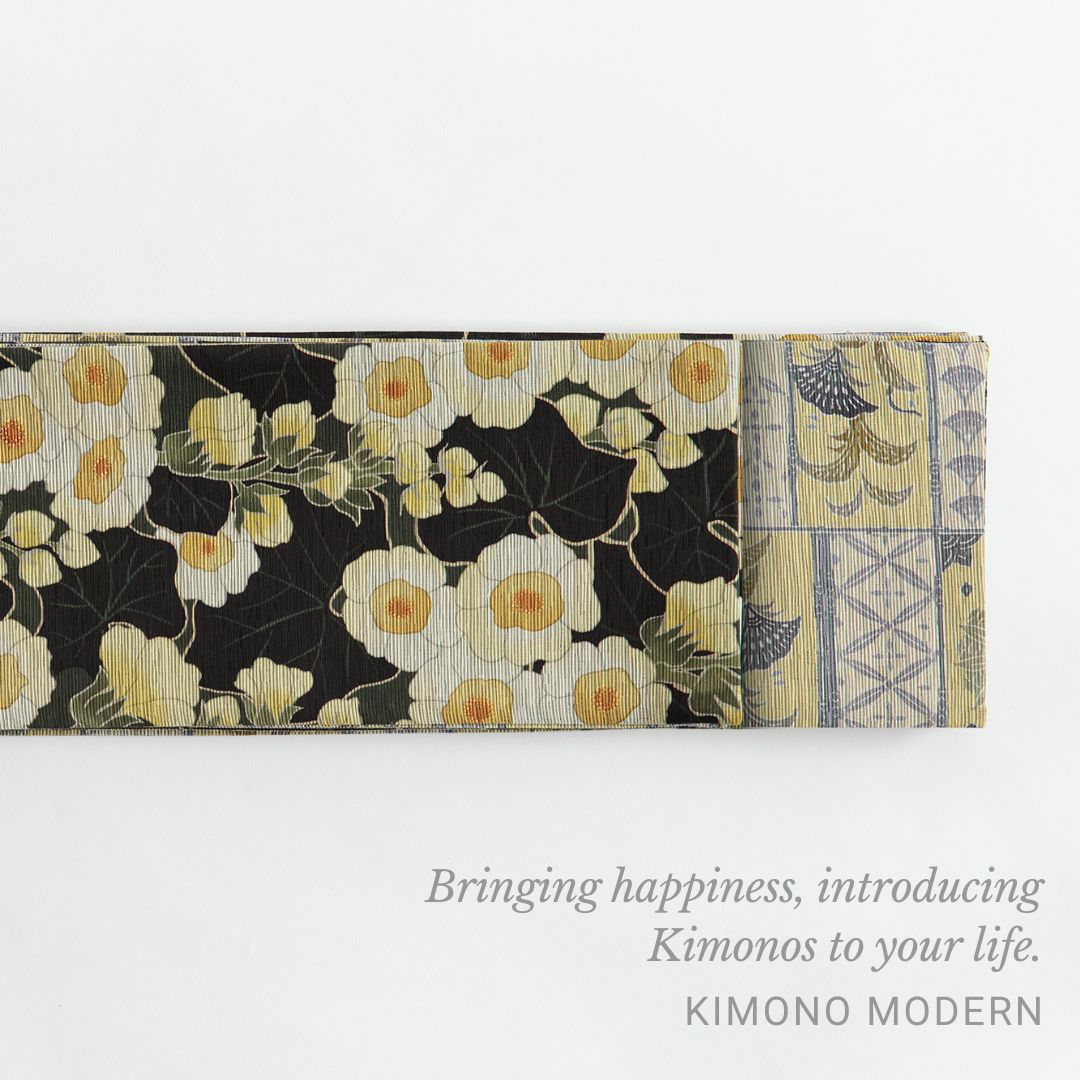 新品【召しませ花】半巾帯☆リバーシブル☆》 熱っぽく