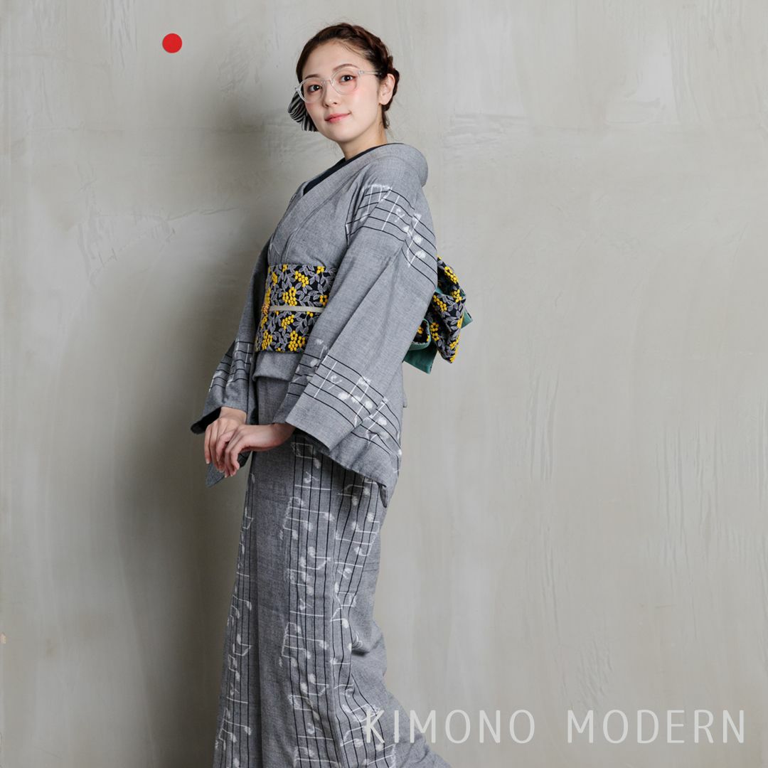 再入荷＞久留米絣 現代的な色柄、昔ながらの伝統-In My LifeーGray（綿