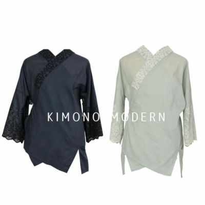 即日発送】 【普段着物に】KIMONO MODERNスカラップレースの半襦袢と 