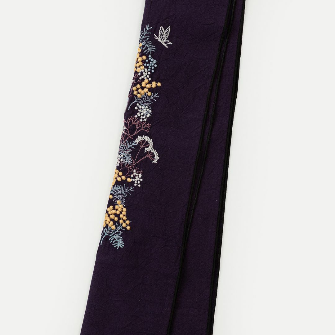 ペタコさんの刺繍半衿＞ミモザとカスミソウkatagawa（富士商会