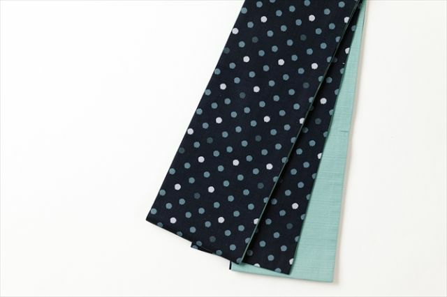 半幅帯 抽象花柄模様 水玉模様 リバーシブル KO-1428 半幅帯 絹 レディース 召しませ華 ベージュ 花柄 細帯 青 花音