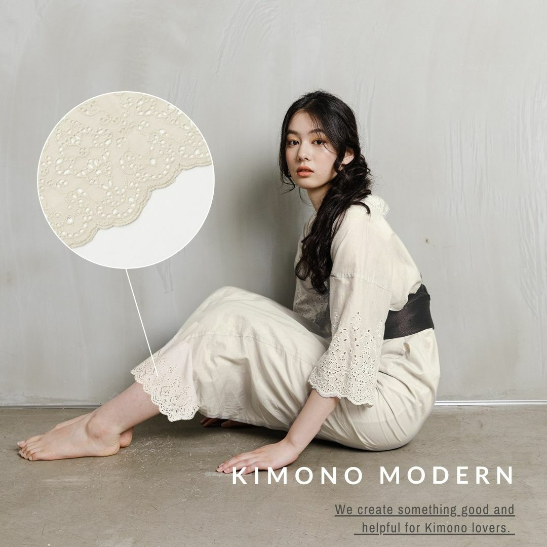 ＜ワンピ襦袢＞普段着キモノにこれ一枚！Marrakech-MOCHA CREAM（M/L）