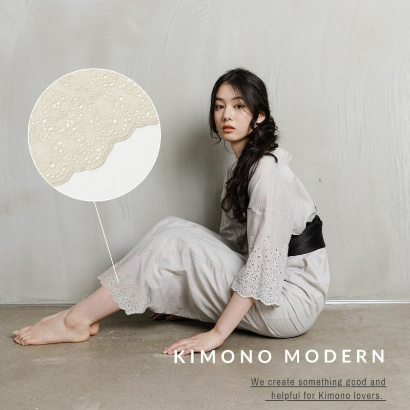 ＜ワンピ襦袢＞普段着キモノにこれ一枚！Marrakech-MOCHA CREAM（M/L）