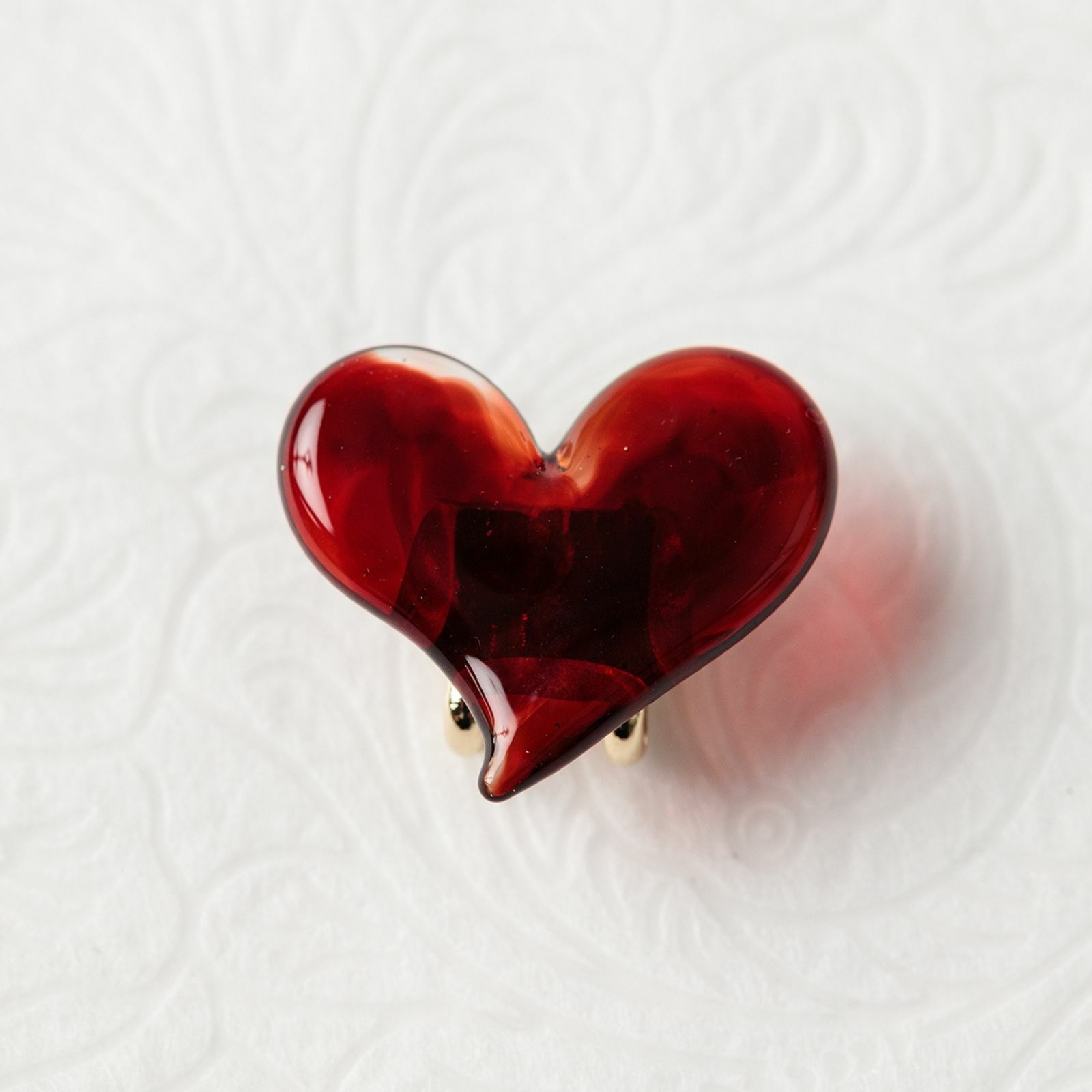 ＜itsuka glass works＞帯留めーLove Love Love