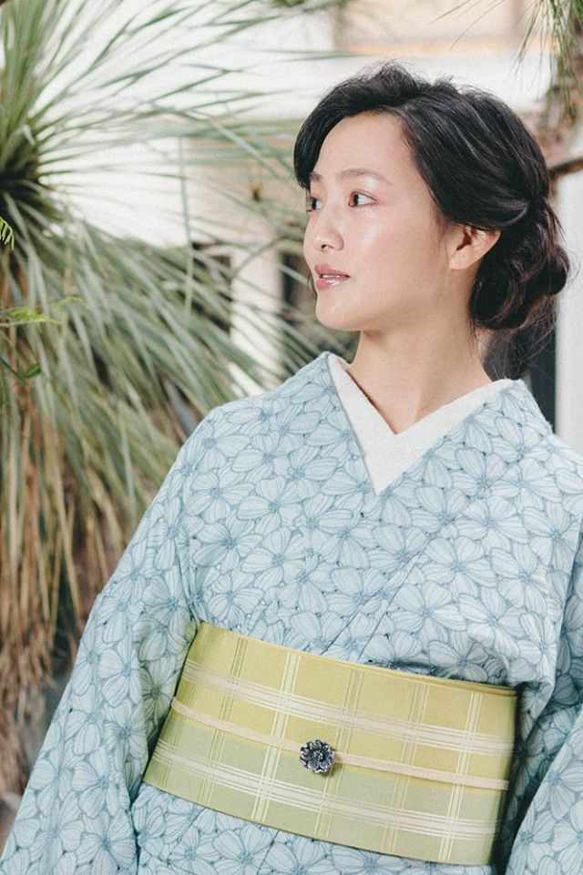 レース刺繍着物＞ハナミズキ－マーメイドblue | 着物や浴衣なら和