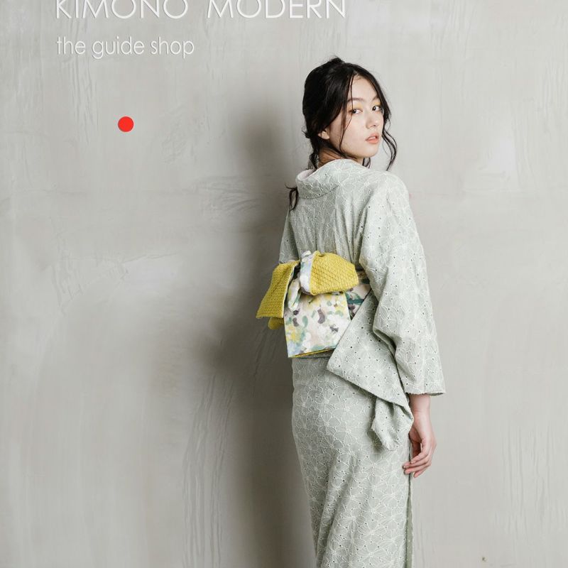KIMONO MODERN ハナミズキ mint Mサイズ レース刺繍着物＞ハナミズキ－mint | 着物や浴衣なら和モダン