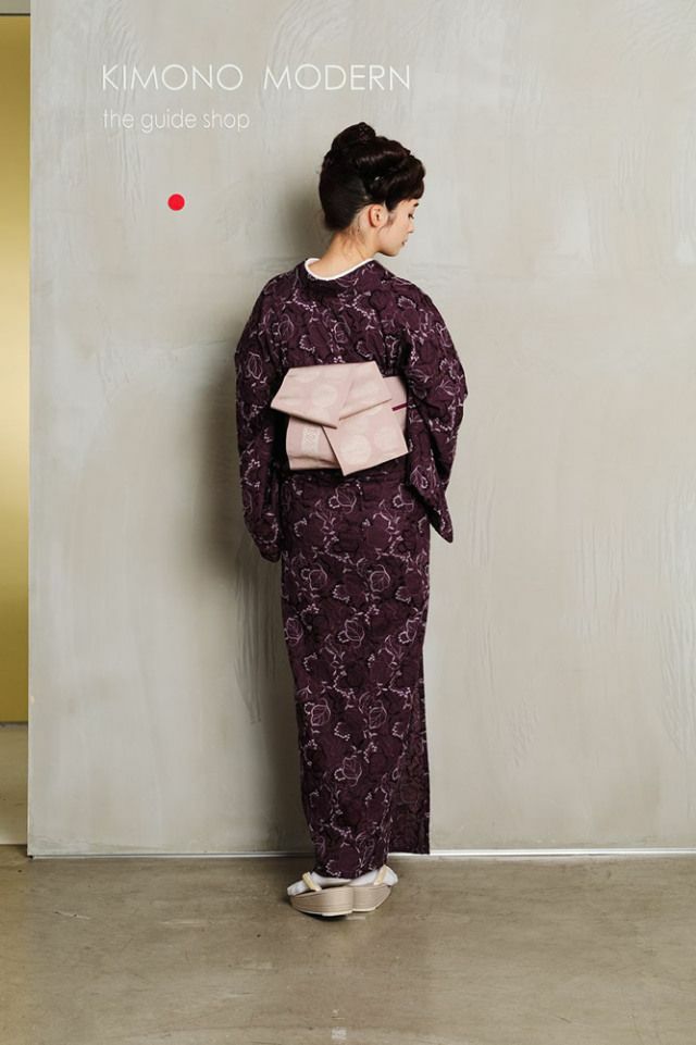 レース刺繍着物＞はんなり&ウツクシ、レース刺繍着物－葡萄－葡萄酒 