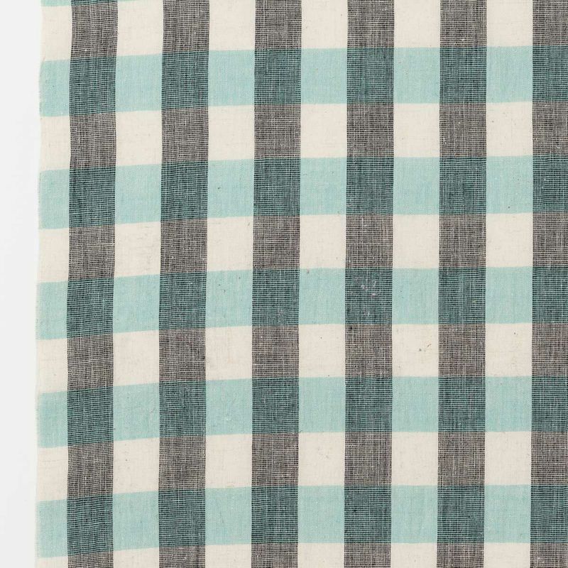 伊勢木綿＞綿麻-空色格子（別送品｜綿50％・麻50％） | 着物や
