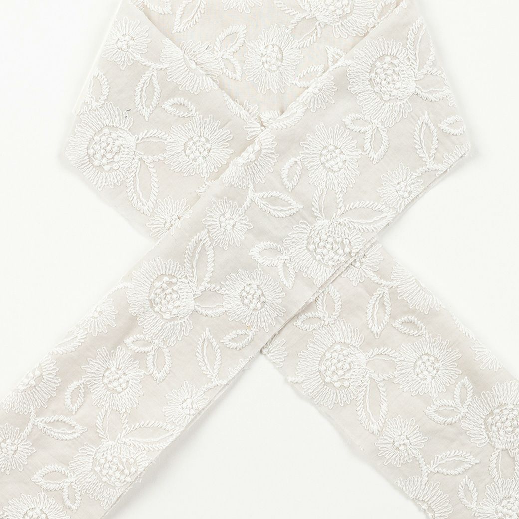 ＜木綿刺繍のお半衿＞あざみ（２色）