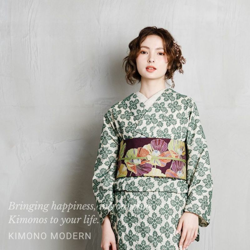 ＜レース刺繍着物＞MOROCCO-MOSS green