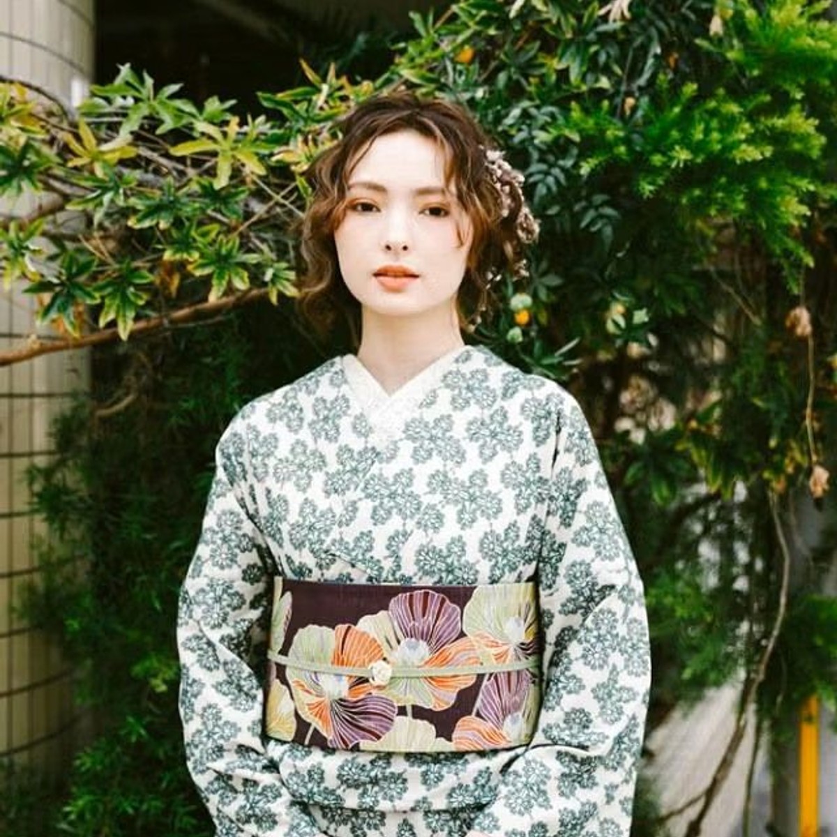 ＜レース刺繍着物＞MOROCCO-MOSS green