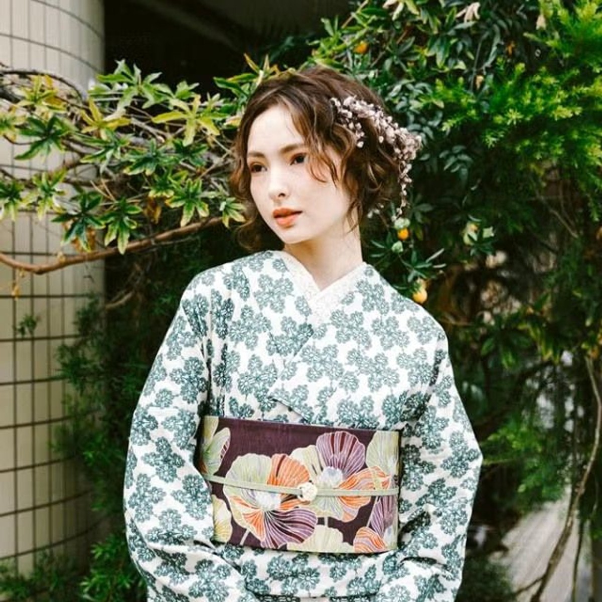 ＜レース刺繍着物＞MOROCCO-MOSS green