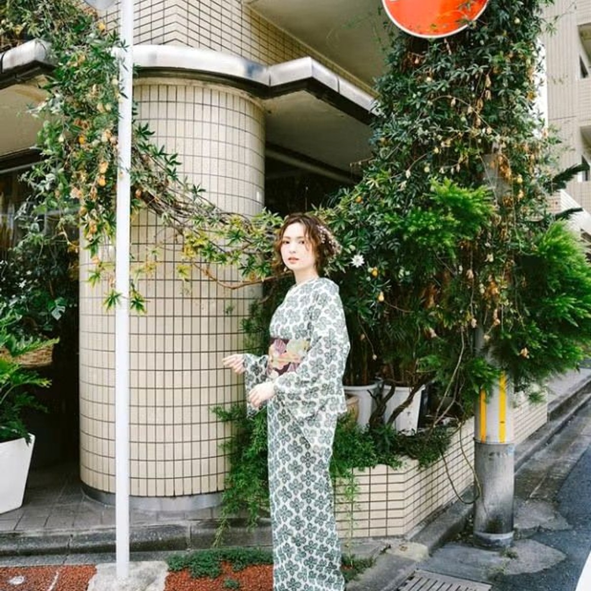 ＜レース刺繍着物＞MOROCCO-MOSS green