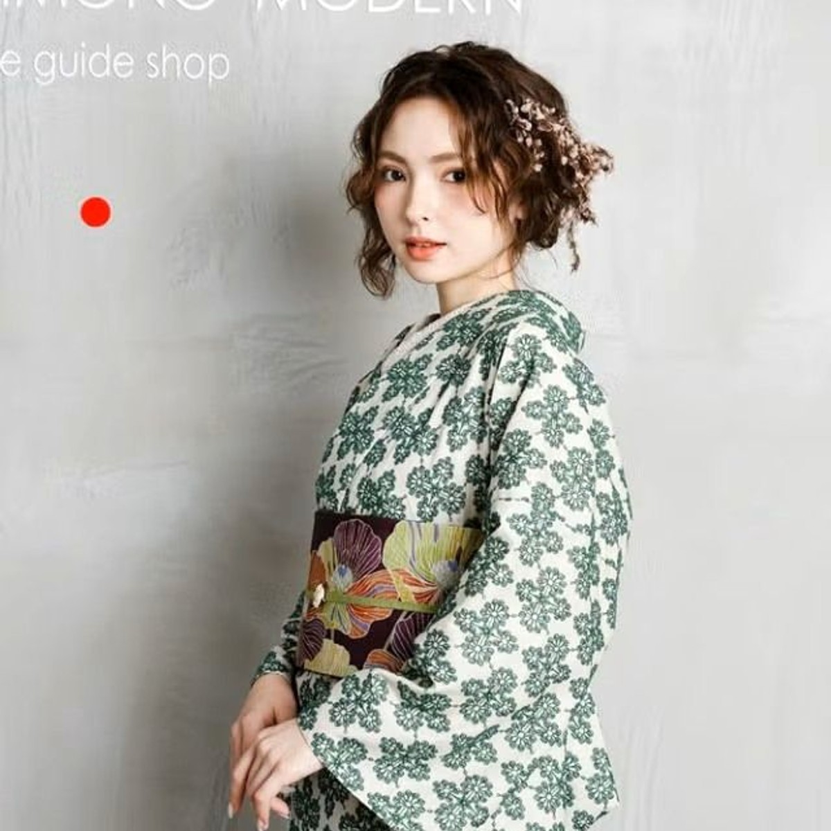 ＜レース刺繍着物＞MOROCCO-MOSS green