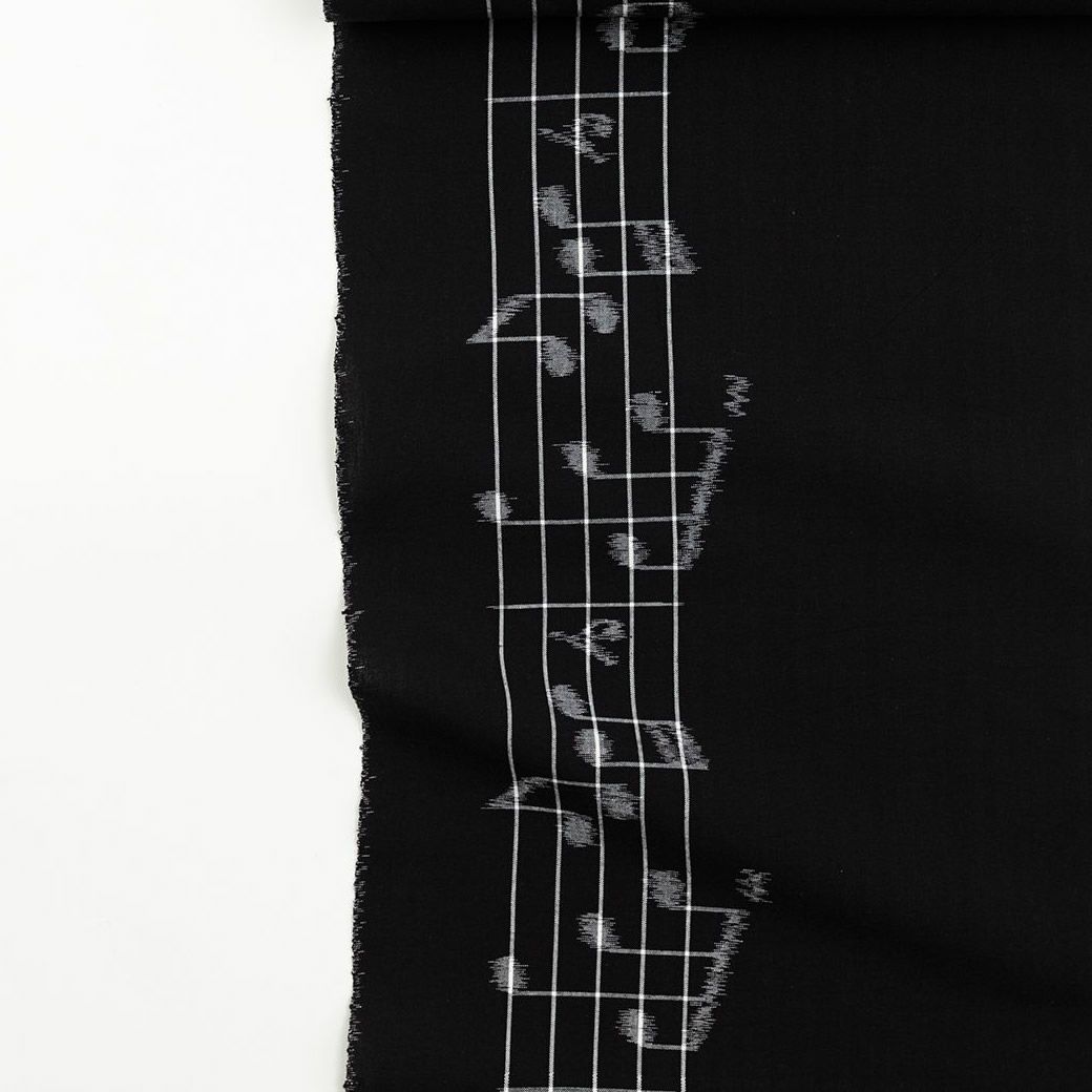 ＜久留米絣＞現代的な色柄、昔ながらの伝統-In My LifeーBLACK（綿100%）
