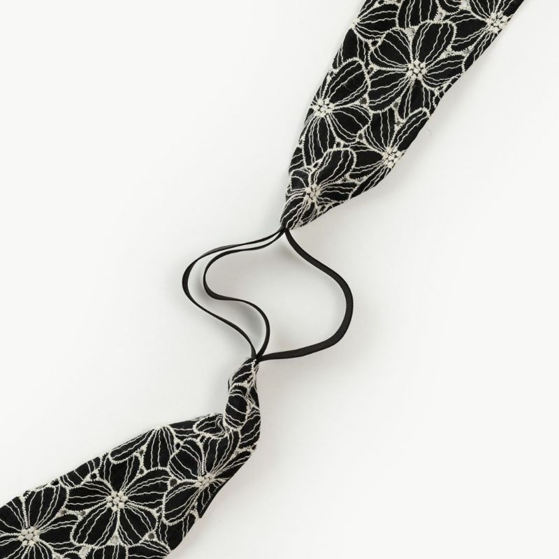 レース三連仮紐 黒曜石