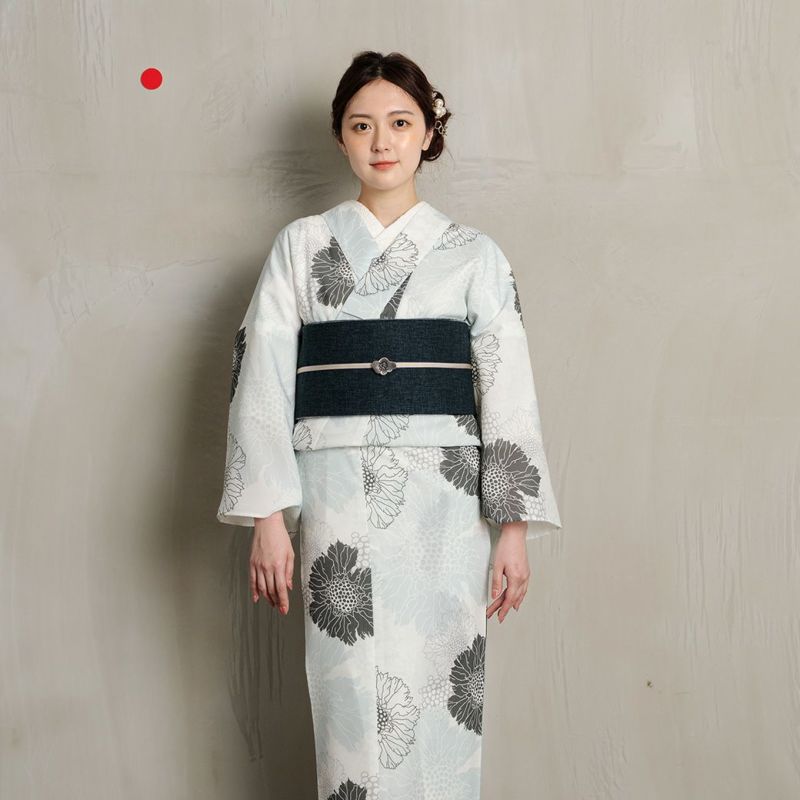 ツモリチサト ブランド浴衣 セオ・アルファ 水色 南国 トロピカル 化繊