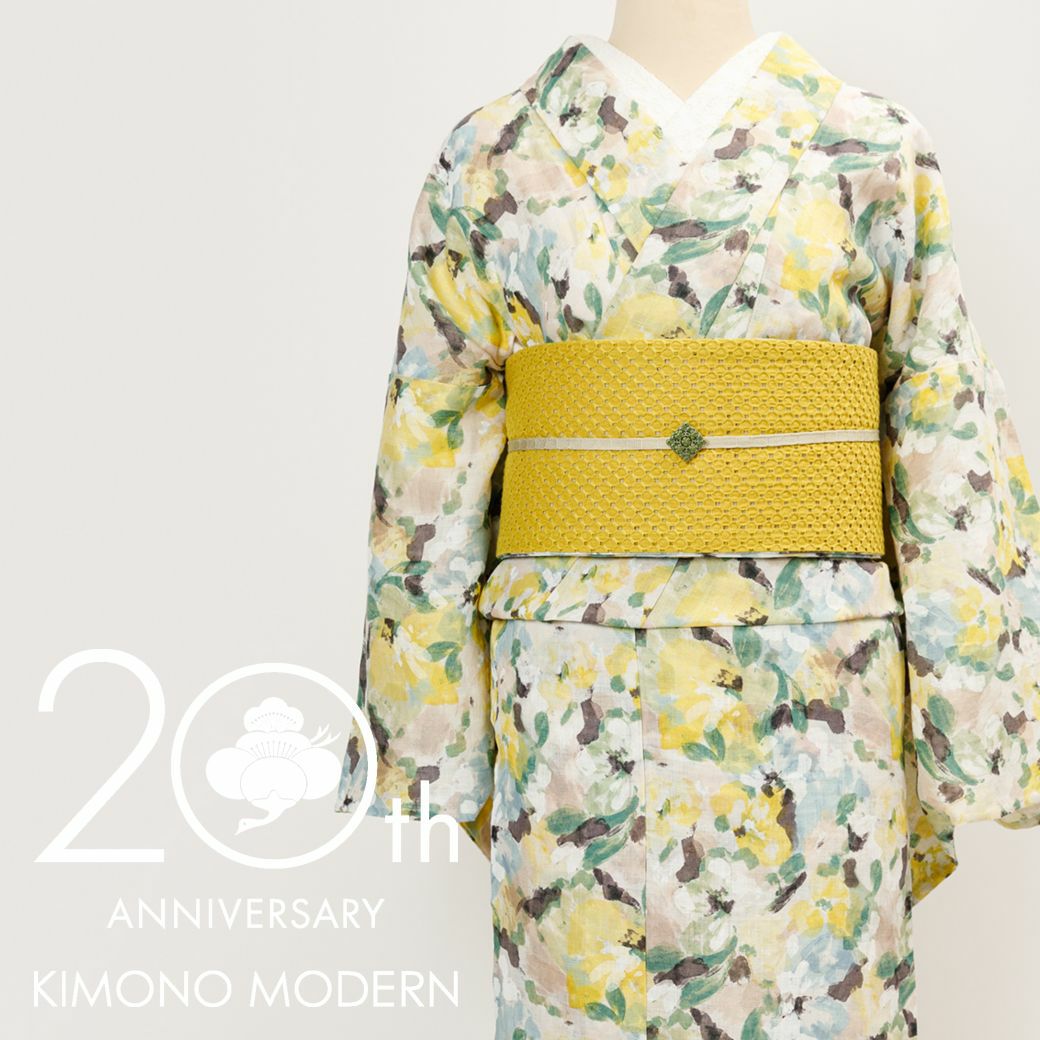 キモノモダン ハナミズキ 刺繍 着物 綿 （待望の復活！再入荷＞レース 