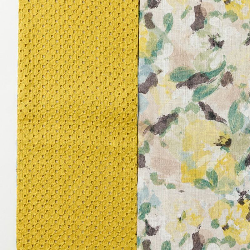 ＜リバーシブル半幅帯＞LEGOなリネンのBOTANICAL （2色）　SUN