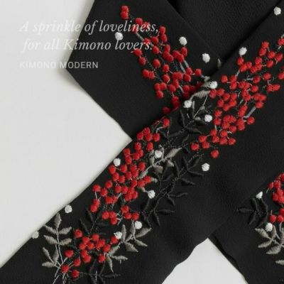 富士商会-ペタコさんの刺繍半衿 - 流水金魚 | 着物や浴衣なら和モダン